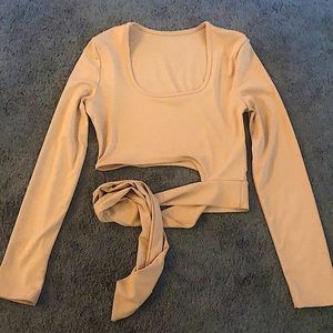 Nude long sleeve with tie